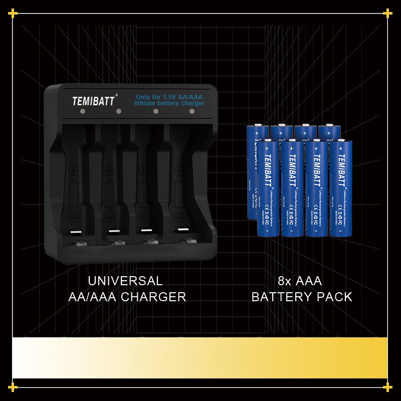 8 rechargeable batteries, size 7 lithium battery with square charger